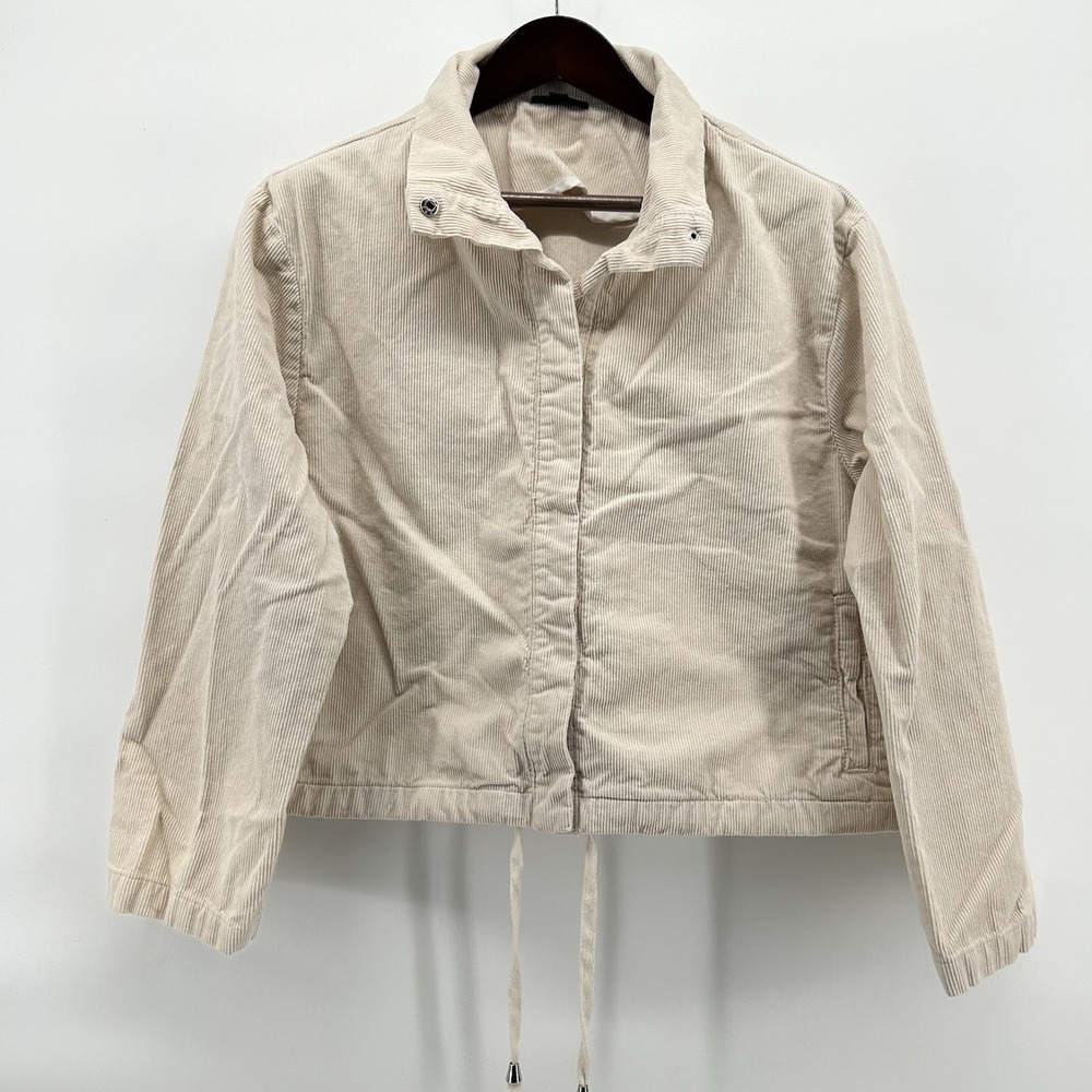 Glitzy Lifestyle Corduroy Crop Jacket Womens 3XL Tan Drawstring Cottagecore Y2K